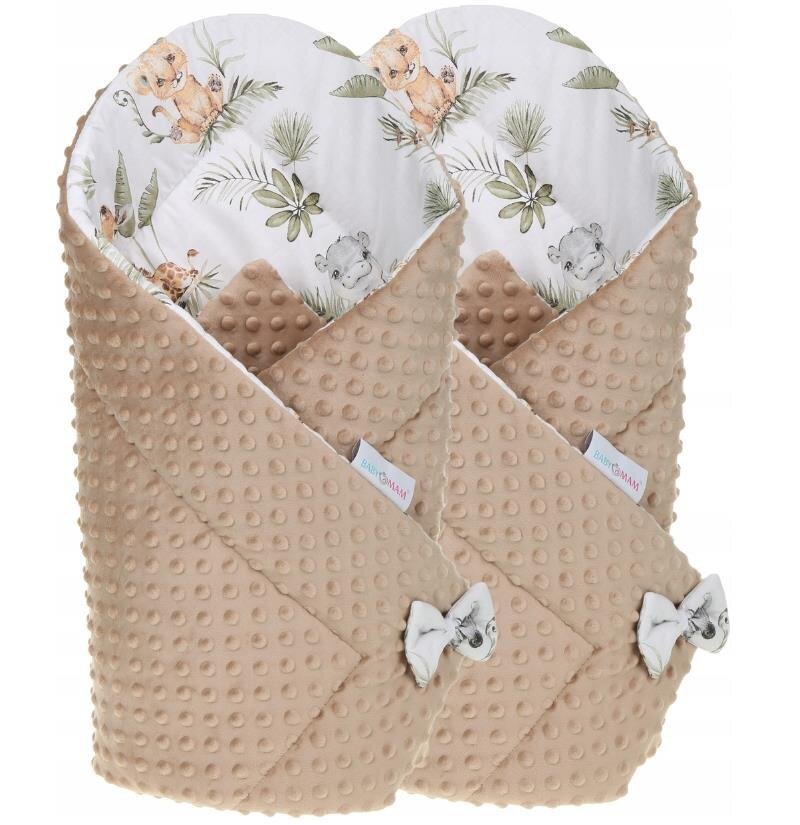 Kahepoolne beebitekk Babymam, beige/white, 80x80 cm hind ja info | Beebipadjad ja -tekid | kaup24.ee