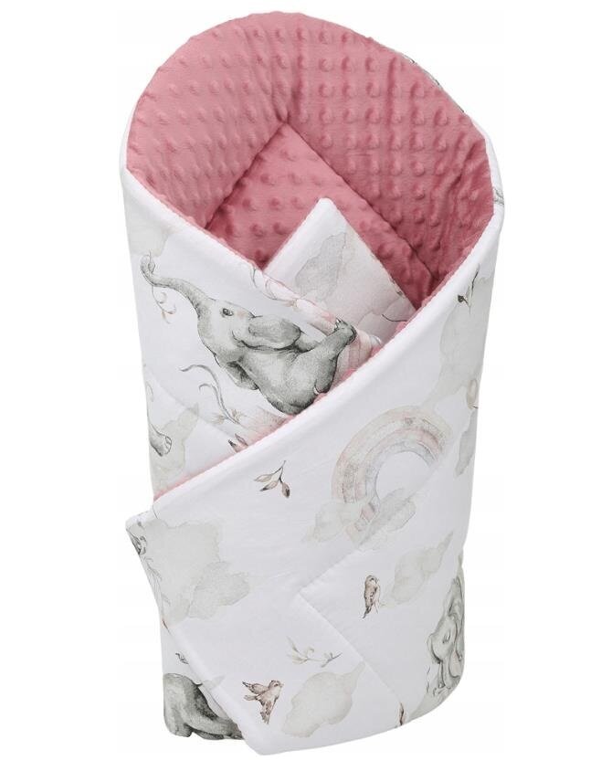 Kahepoolne beebitekk Babymam, 80x80 cm, pink/white hind ja info | Beebipadjad ja -tekid | kaup24.ee