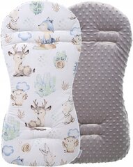 Двусторонний вкладыш в коляску  Babymam, Gray, 71x35 cm цена и информация | Аксессуары для колясок | kaup24.ee