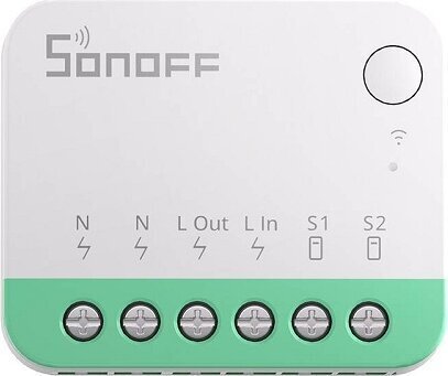 Nutikas lüliti Sonoff MINIR4M 1 kanali WiFi (ühildub kangaga) hind ja info | Valvesüsteemid, kontrollerid | kaup24.ee