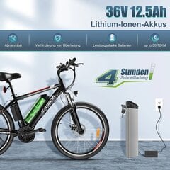 Elektrijalgratas Kaisda K26M, 26", must, 250W, 12,5Ah цена и информация | Электровелосипеды | kaup24.ee