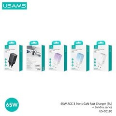 USAMS CC180 65W A+C+C hind ja info | Mobiiltelefonide laadijad | kaup24.ee