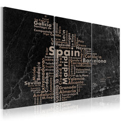 Maal - Map of Spain on the blackboard - triptich hind ja info | Seinapildid | kaup24.ee