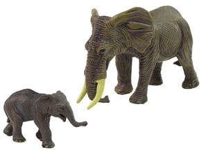 Набор из 2 фигурок слонов «Слон и детеныш» цена и информация | MUST Металлическая бутылочка с Ярким рисунком (без BPA) (500ml) для мальчиков от 3+ лет Серая с Машинкой | kaup24.ee