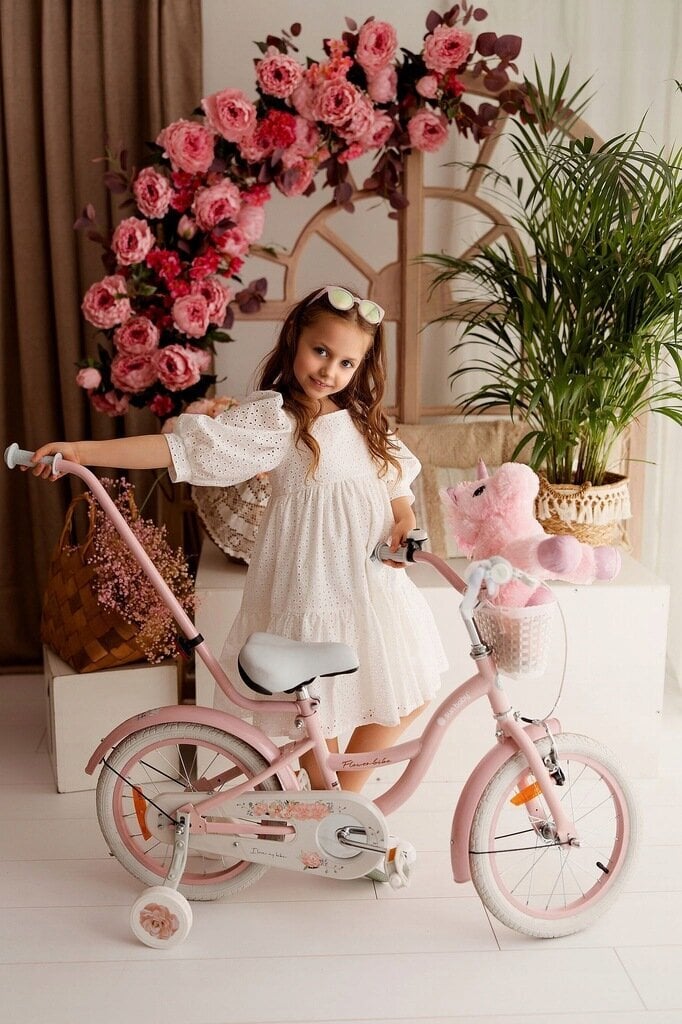 Laste jalgratas Sun Baby Flower 14" roosa hind ja info | Jalgrattad | kaup24.ee