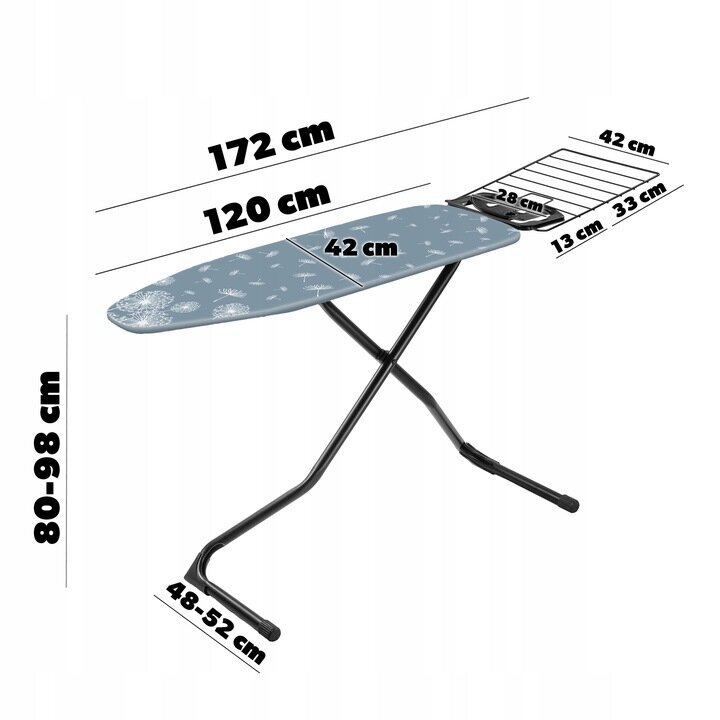 Kadax triikimislaud, 120x42 cm hind ja info | Triikimislauad | kaup24.ee