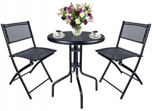 Komplektis 2 tooli ja laud Gotel Garden line must hind ja info | Aiamööbli komplektid | kaup24.ee
