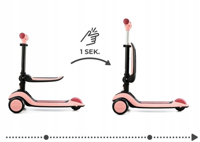 Kolmerattaline tõukeratas Kinderkraft 2in1 Halley, roosa hind ja info | Tõukerattad | kaup24.ee