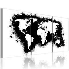 Maal - The World map in black-and-white hind ja info | Seinapildid | kaup24.ee