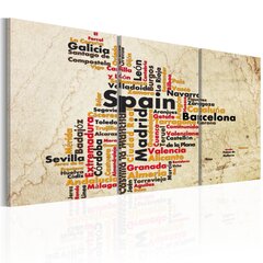 Maal - Spain: text map in colors of national flag hind ja info | Seinapildid | kaup24.ee