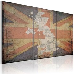 Maal - Map of Great Britain - triptych цена и информация | Картины, живопись | kaup24.ee