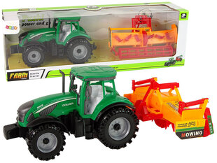 Roheline, oranži kultivaatoriajamiga traktor lastele hind ja info | Poiste mänguasjad | kaup24.ee