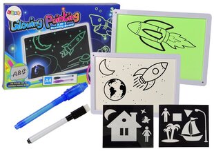 Доска для рисования с подсветкой, светящаяся краска, планшет 2 в 1, А4 цена и информация | Развивающие игрушки | kaup24.ee