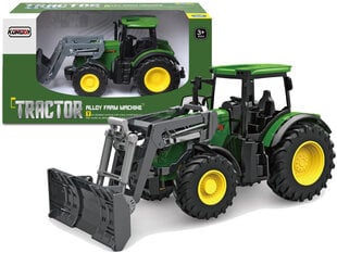 Зеленый трактор 1:24, резиновые колеса фермерского бульдозера цена и информация | Игрушки для мальчиков | kaup24.ee