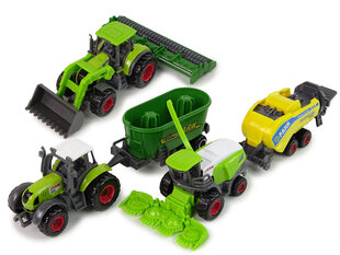 Набор из 6 металлических элементов сельскохозяйственной техники, трактора, комбайна цена и информация | Игрушки для мальчиков | kaup24.ee