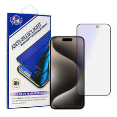 Полный клей из закаленного стекла с защитой от синего цвета для iPhone 15 Plus/15 Pro Max цена и информация | Защитные пленки для телефонов | kaup24.ee