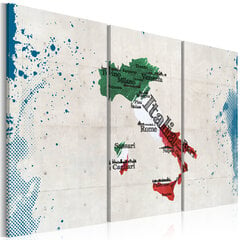 Maal - Map of Italy - triptych hind ja info | Seinapildid | kaup24.ee