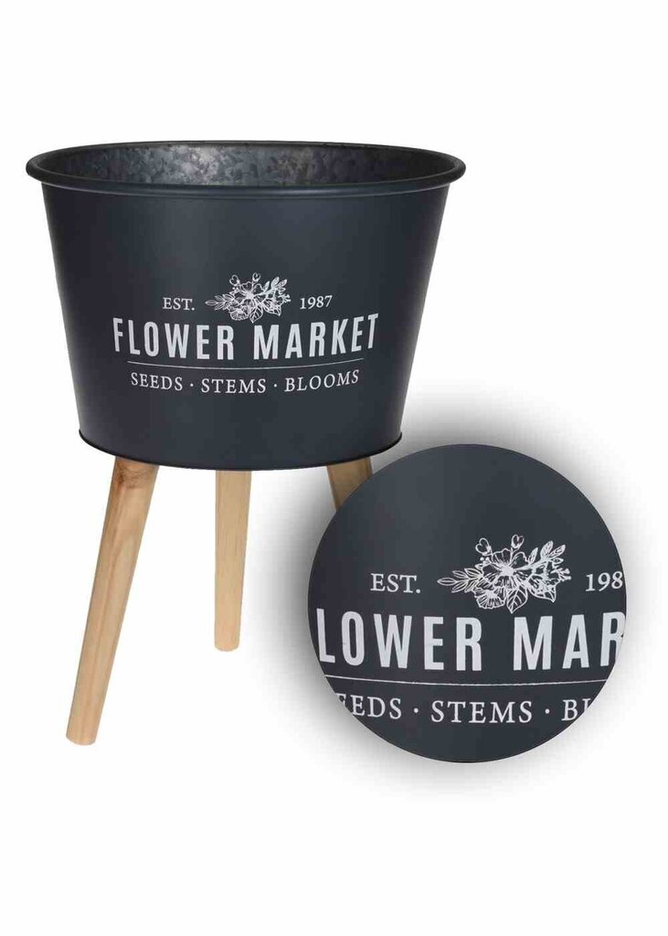 Lillepott jalgadel Flower Market, 46x35x22,5 cm цена и информация | Dekoratiivsed lillepotid | kaup24.ee