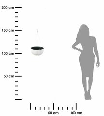 Rippuv pott Stripped Eco recycling, 30x16 cm, valge hind ja info | Dekoratiivsed lillepotid | kaup24.ee