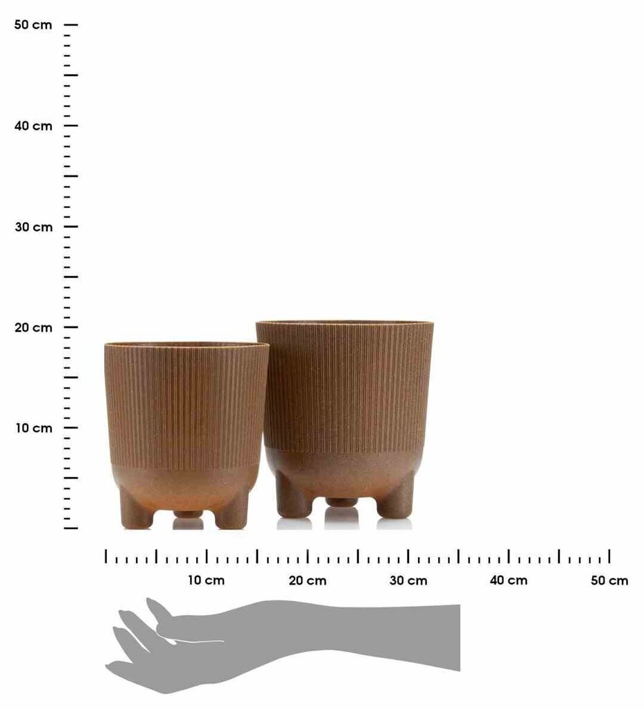 Lillepottide komplekt Harmony Wood, 2 tk hind ja info | Dekoratiivsed lillepotid | kaup24.ee