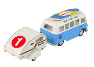 Комплект транспортных средств Синий автобус с прицепом для кемпинга цена и информация | Развивающий мелкую моторику - кинетический песок KeyCraft NV215 (80 г) детям от 3+ лет, бежевый | kaup24.ee