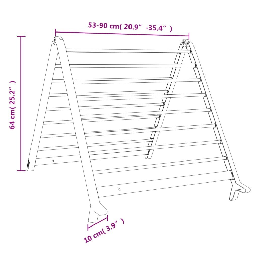 vidaXL pesukuivatusrest vannile, pikendatav, 53-90 cm, alumiinium hind ja info | Pesukuivatusrestid ja aksessuaarid | kaup24.ee