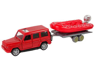 Комплект транспортных средств Пожарная служба Натяжение Моторная лодка Jeep Red цена и информация | Развивающий мелкую моторику - кинетический песок KeyCraft NV215 (80 г) детям от 3+ лет, бежевый | kaup24.ee