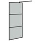 vidaXL dušinurga sein riiuliga, must, 100x195 cm, ESG-klaas/alumiinium hind ja info | Dušikabiinide uksed ja seinad | kaup24.ee