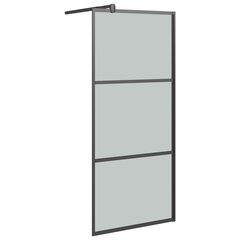 vidaXL dušinurga sein riiuliga, must, 100x195 cm, ESG-klaas/alumiinium hind ja info | Dušikabiinide uksed ja seinad | kaup24.ee
