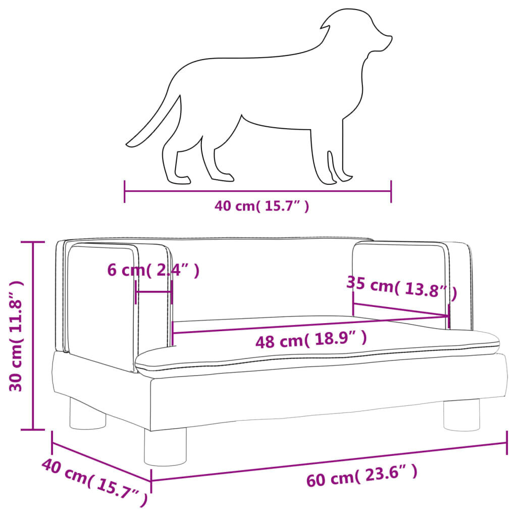 vidaXL koeravoodi, helehall, 60 x 40 x 30 cm, samet hind ja info | Pesad, padjad | kaup24.ee