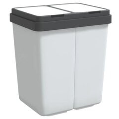 vidaXL kahe konteineriga prügikast, valge, 2 x 25 l hind ja info | Prügikastid | kaup24.ee