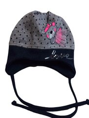 Шапка AJS 36-116  весна-осень для девочек серая цена и информация | Шапки, перчатки, шарфы для девочек | kaup24.ee