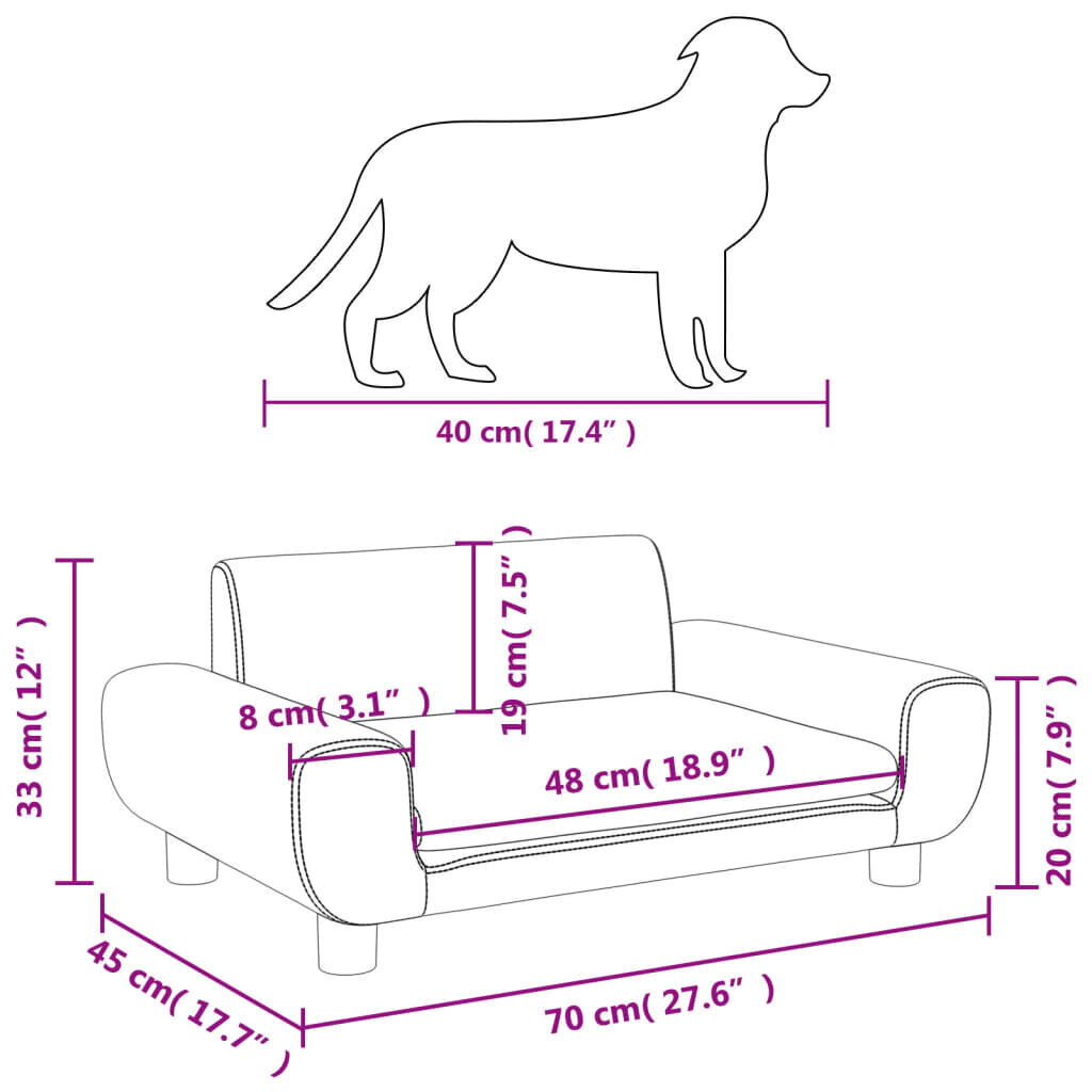 vidaXL päevavoodi, must, 70 x 45 x 33 cm, samet hind ja info | Pesad, kuudid | kaup24.ee