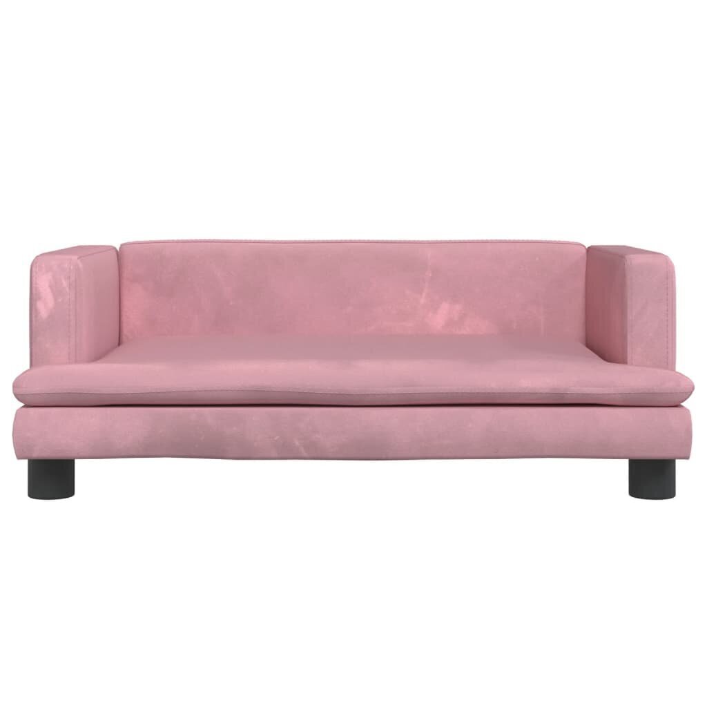 vidaXL lastediivan, roosa, 80 x 45 x 30 cm, samet hind ja info | Lastetoa kott-toolid, tugitoolid ja tumbad | kaup24.ee