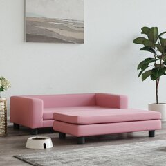 vidaXL koeravoodi laiendusega, roosa, 100 x 50 x 30 cm, samet цена и информация | Лежаки, домики | kaup24.ee