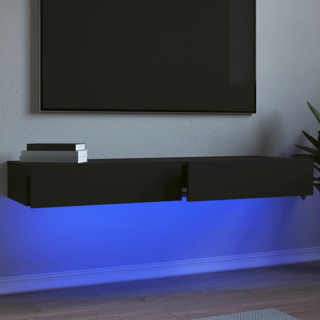 vidaXL LED-tuledega telerialused 2 tk, must, 60 x 35 x 15,5 cm цена и информация | TV alused | kaup24.ee