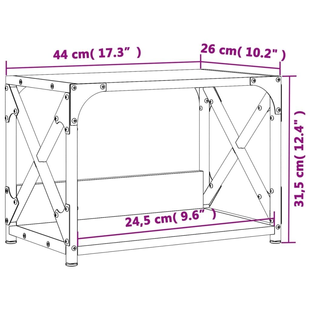 vidaXL printerialus, 2 tasandit Sonoma tamm 44x26x31,5 cm tehispuit цена и информация | Riiulid | kaup24.ee