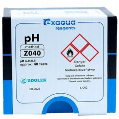 Vee happesuse reaktiiv Exaqua Z040 PRO3/PRO6, pH 6,0-8,5 hind ja info | Akvaariumid ja seadmed | kaup24.ee