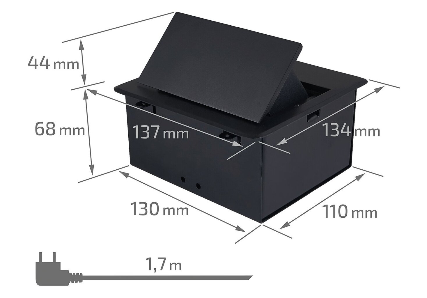 Sisseehitatud lauapealne pistikupesa Koloreno Multibox, 1x230V hind ja info | Lülitid ja pistikupesad | kaup24.ee