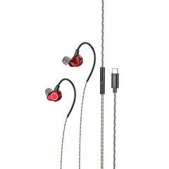 Borofone Earphones BM88 Sea with microphone Type C red цена и информация | Наушники | kaup24.ee