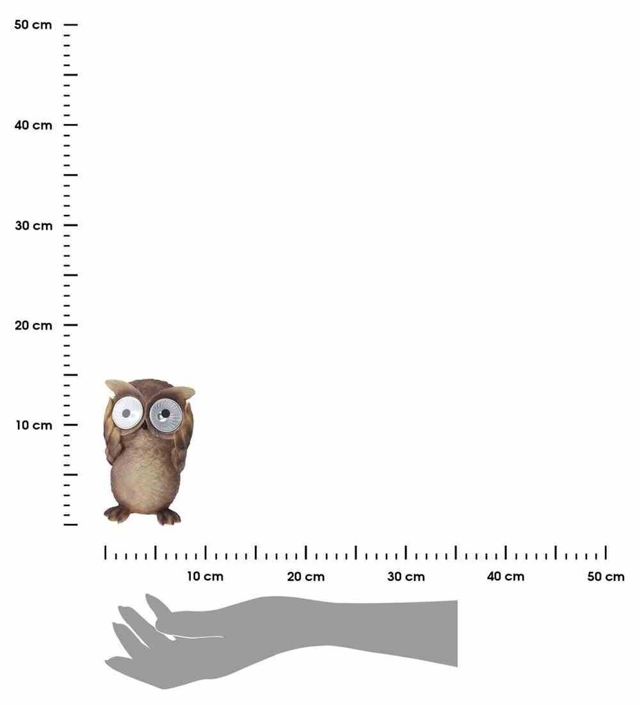 Päikesesilmade mustriga öökulli figuur 3 Skulptuur, figuur aeda, öökull polüresiinist, beeži ja pruuni toonides, mõõtmed: 14,5x9,5 cm. hind ja info | Dekoratsioonid | kaup24.ee