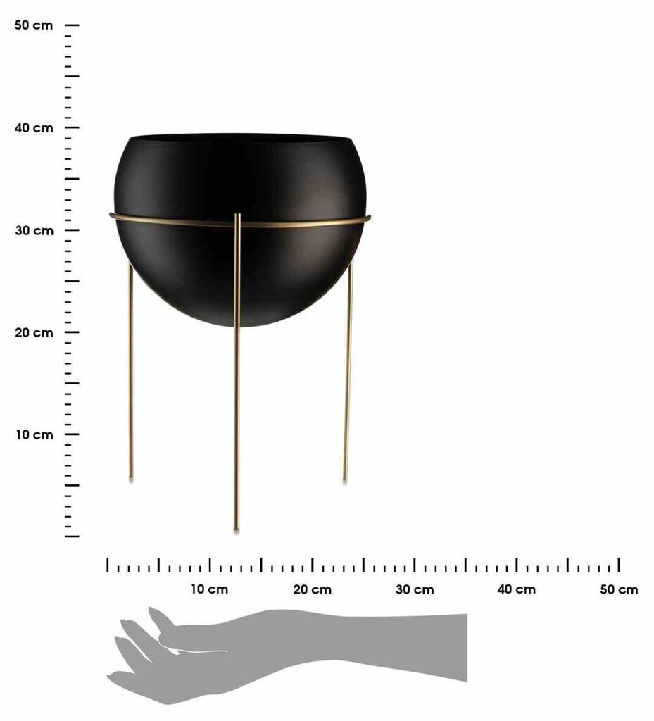 Lillestatiiv kuldne must 39 cm LOFT Metallist valmistatud lihtne ja stiilne lillestatiiv musta ja kuldse värviga. hind ja info | Vaasid, alused, redelid lilledele | kaup24.ee