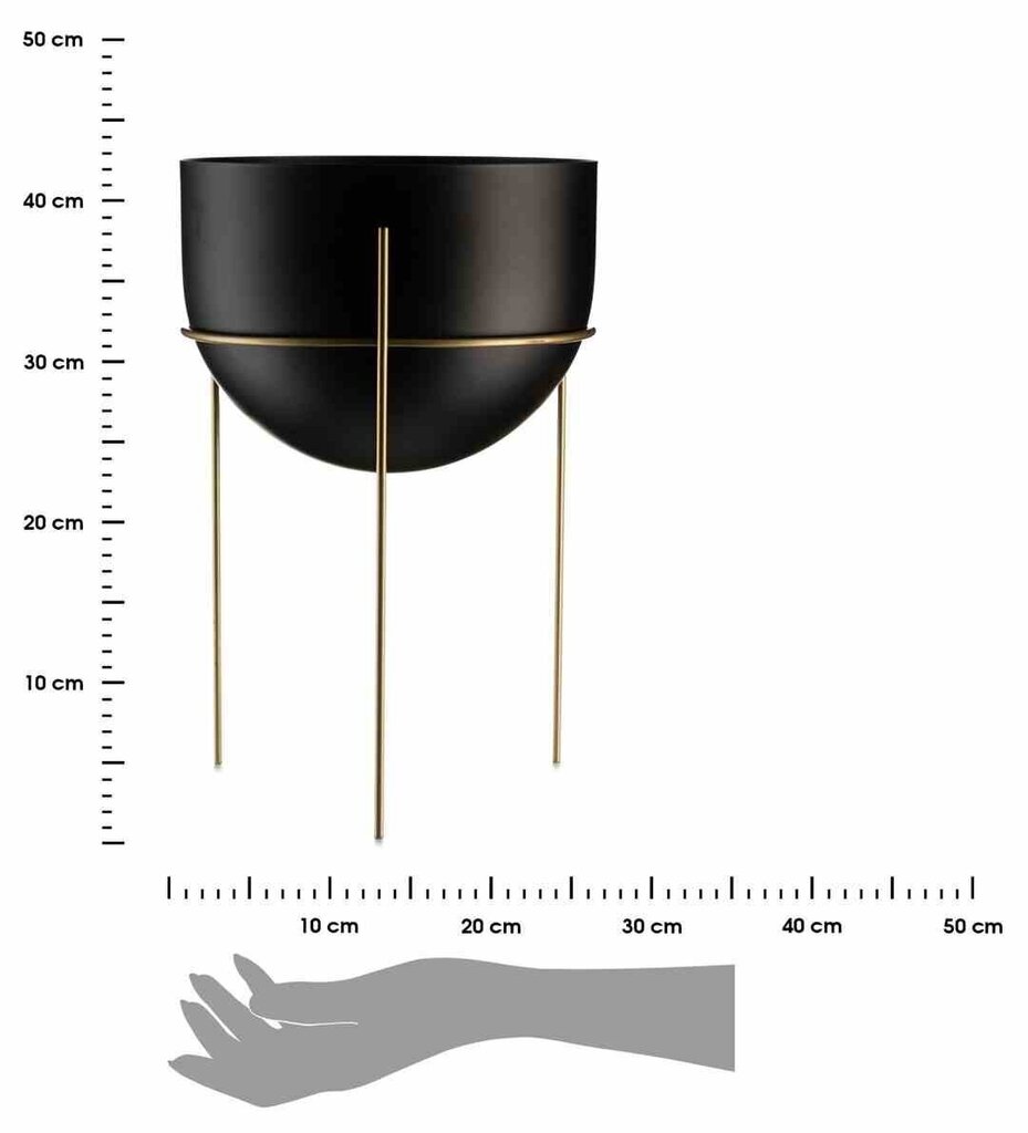 Kuldne must lillestatiiv 43 cm LOFT Metallist valmistatud lihtne ja stiilne lillestatiiv musta ja kuldse värviga. hind ja info | Vaasid, alused, redelid lilledele | kaup24.ee