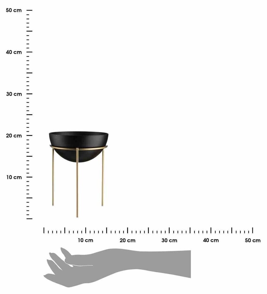 Lillestatiiv modernne 20 cm LOFT Metallist valmistatud lihtne ja stiilne lillestatiiv musta ja kuldse värviga. hind ja info | Vaasid, alused, redelid lilledele | kaup24.ee