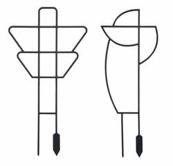 Geomeetrilised taimetoed, 25x5x45 cm, must, 2 tk. hind ja info | Vaasid, alused, redelid lilledele | kaup24.ee