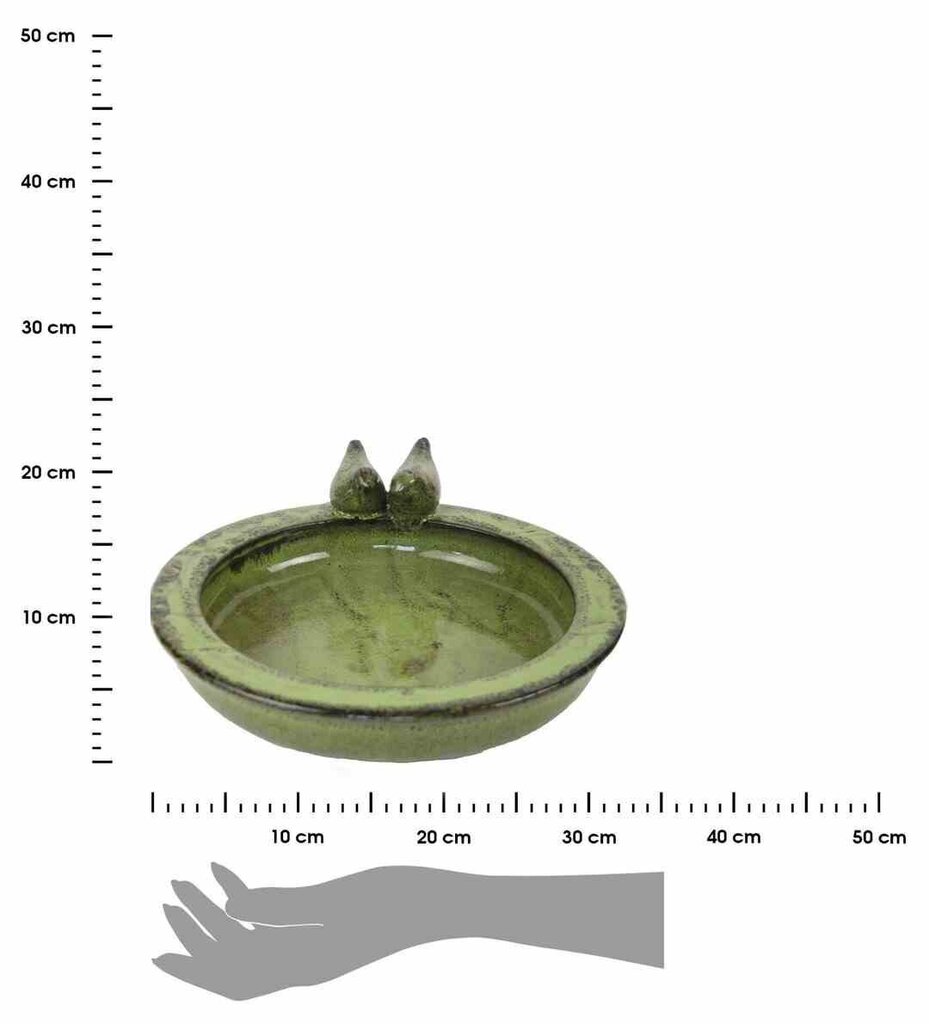 Keraamiline linnusöötja Esschert Design, 32,5x32,5x11,6 cm, roheline hind ja info | Dekoratsioonid | kaup24.ee