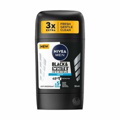 Антиперспирант Nivea Men Black &amp; White Invisible Fresh для мужчин, 50 мл цена и информация | Дезодоранты | kaup24.ee