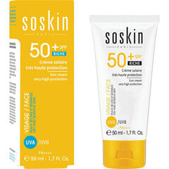 Näokreem päikese eest Soskin Sun Guard Face Suncream Rich SPF50+, 50 ml hind ja info | Päikesekreemid | kaup24.ee