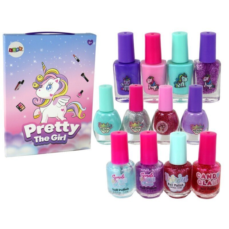 Beauty Nail Polish Set 12 Pieces Colors Glitter hind ja info | Laste ja ema kosmeetika | kaup24.ee