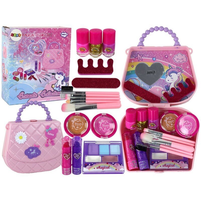 Laste kosmeetikakomplekt Nail Painting Set Makeup XXL Handbag цена и информация | Laste ja ema kosmeetika | kaup24.ee